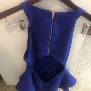 Blue short jump suit casual
